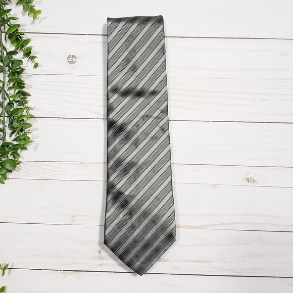 Escada Other - Escada Silk Gray Stripe Tie